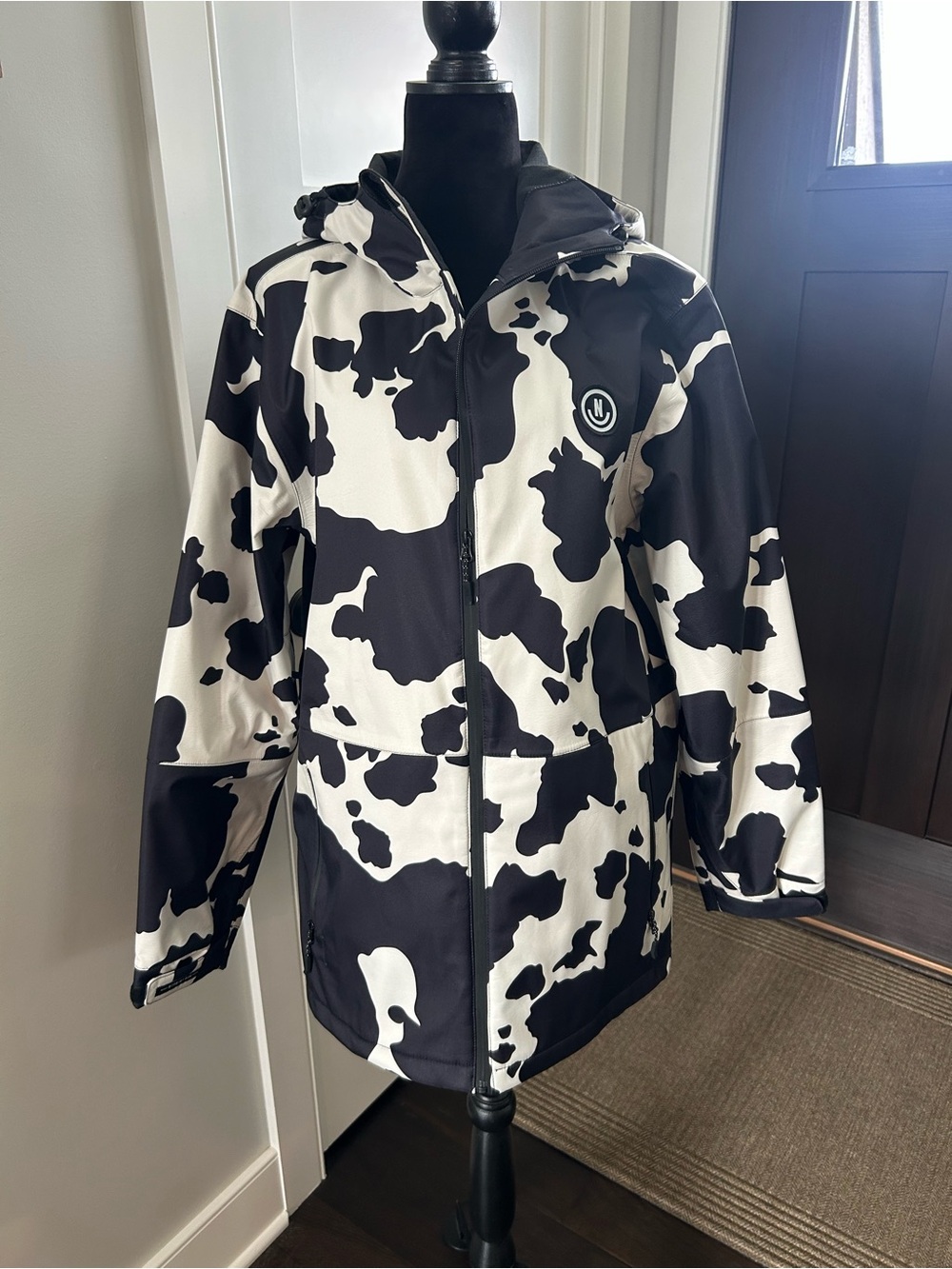 Neff Black & White Cow Print Ski Jacket